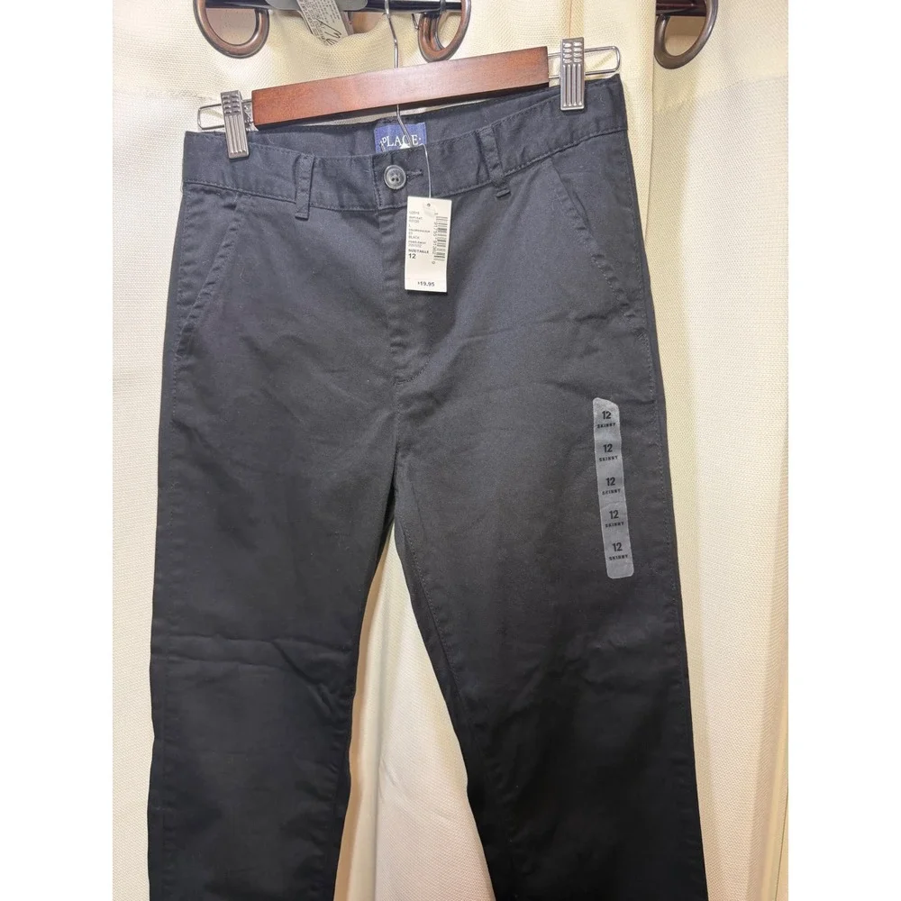 The Children's Place Boy Black Skinny Chino Pants Size 12 New NWT School Uniform